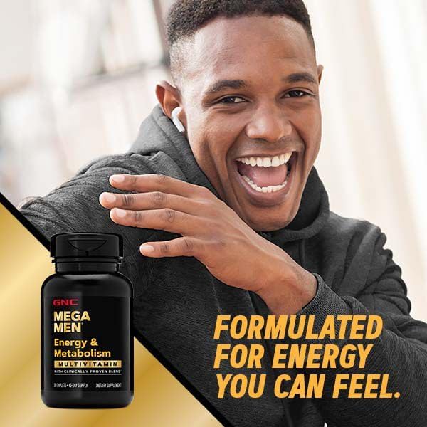 Miniatura 8 de GNC Mega Men Energy & Metabolism Multivitamínico  Antioxidantes y aumento de calorías quema  180 unidades