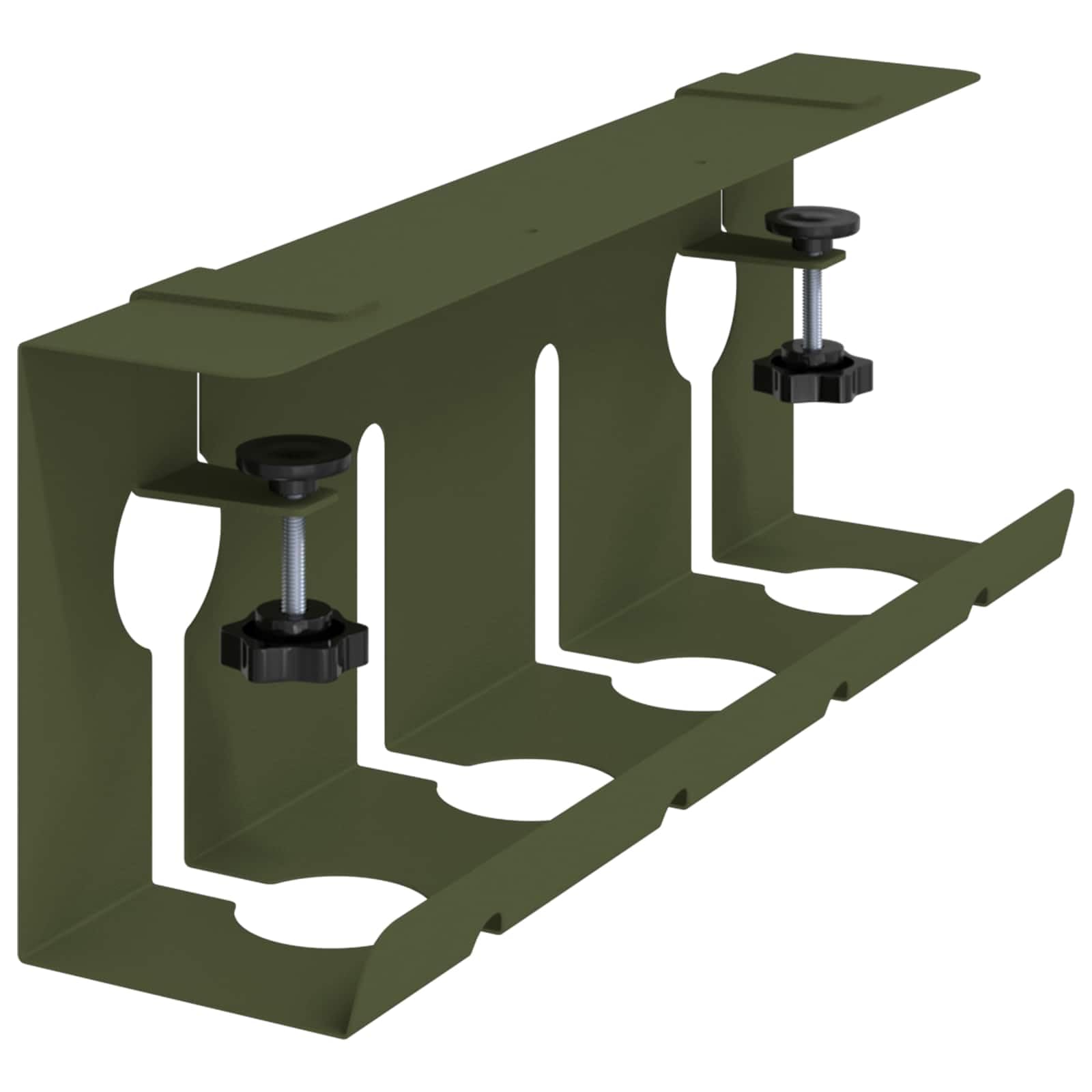 Kabelmanagement Tray Set 2 Stück in Olivgrün für Schreibtisch, Kabelkanal Organizer, Kabelbox und Halter, platzsparend, mit Klemm- und Schraubbefestigung, kompatibel mit Büro, Gaming