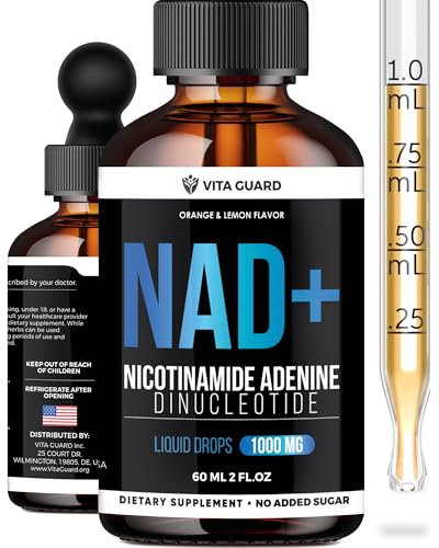 Vita Guard Pure NAD+ Supplements 1000mg Liquid Drops for Women & man | Nicotinamide Adenine Similar...