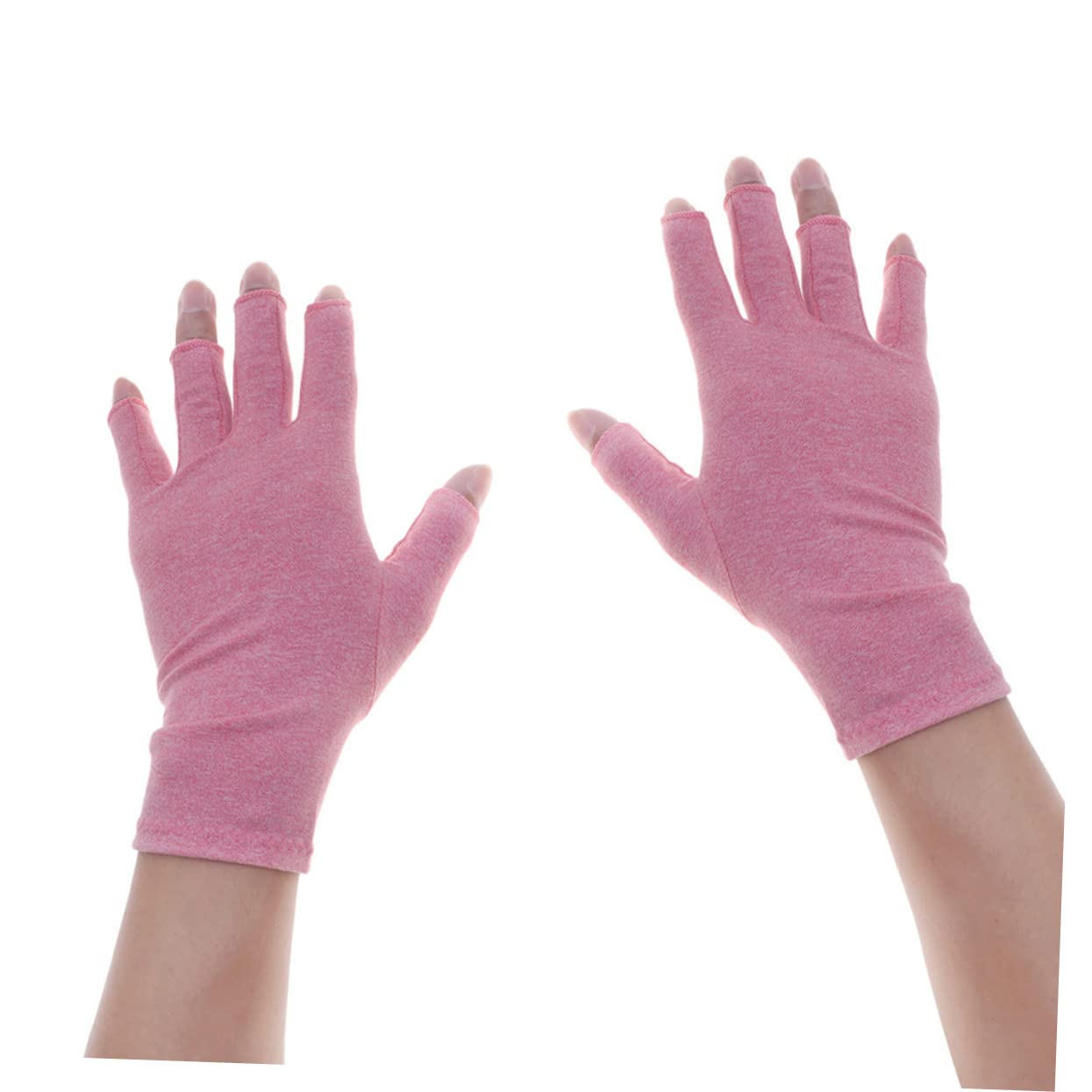 BEBEMOKO Pink Gloves for Relief Breathable Compression Therapy Open Finger Design for Everyday Use for Carpal Tunnel S