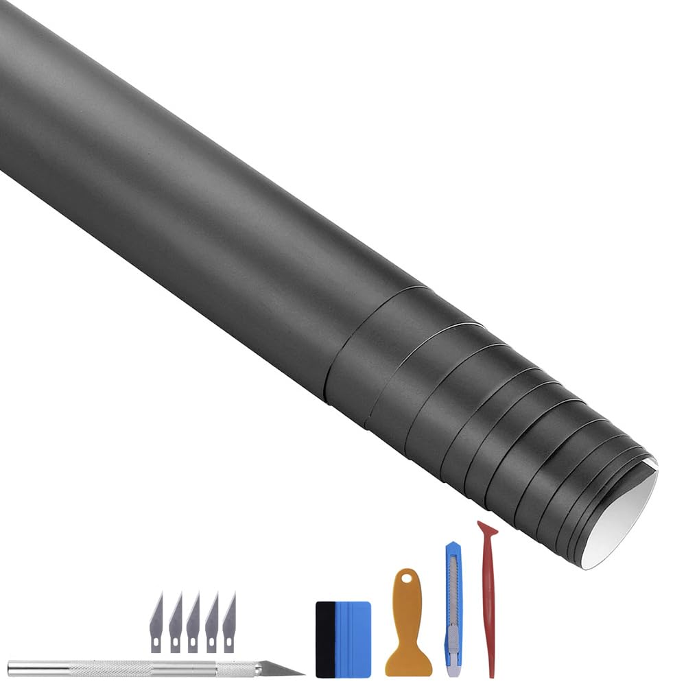 NewL Film en Vinyle Mat satiné Mat de qualité supérieure - pour Voiture - sans Bulles d'air - pour Bricolage, Moto, téléphone Portable - Accessoires (Gris, 100 cm x 300 cm)