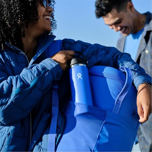 Image of Hydro Flask Water Bottle - Insulated Stainless Steel - Wide Straw Lid, Non Spill, Leakproof in 32 Oz Cascade Blue