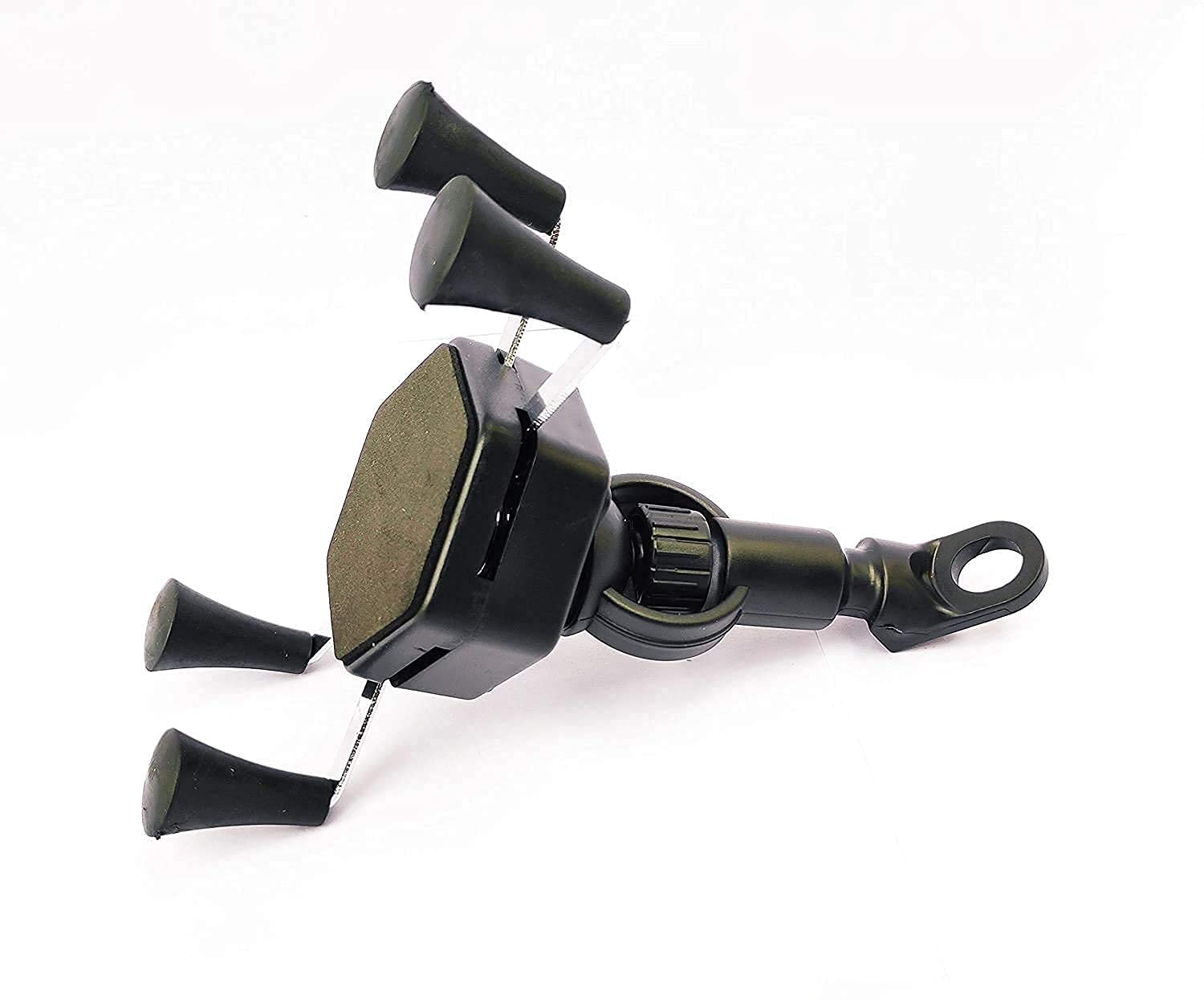 Bike Mobile Holder Grip Motorbike Phone Stand Smartphone 360*Degree Hight Adustable Non Slip Grip (Without Charging Port) (Black) for Yamaha Y110-image-17