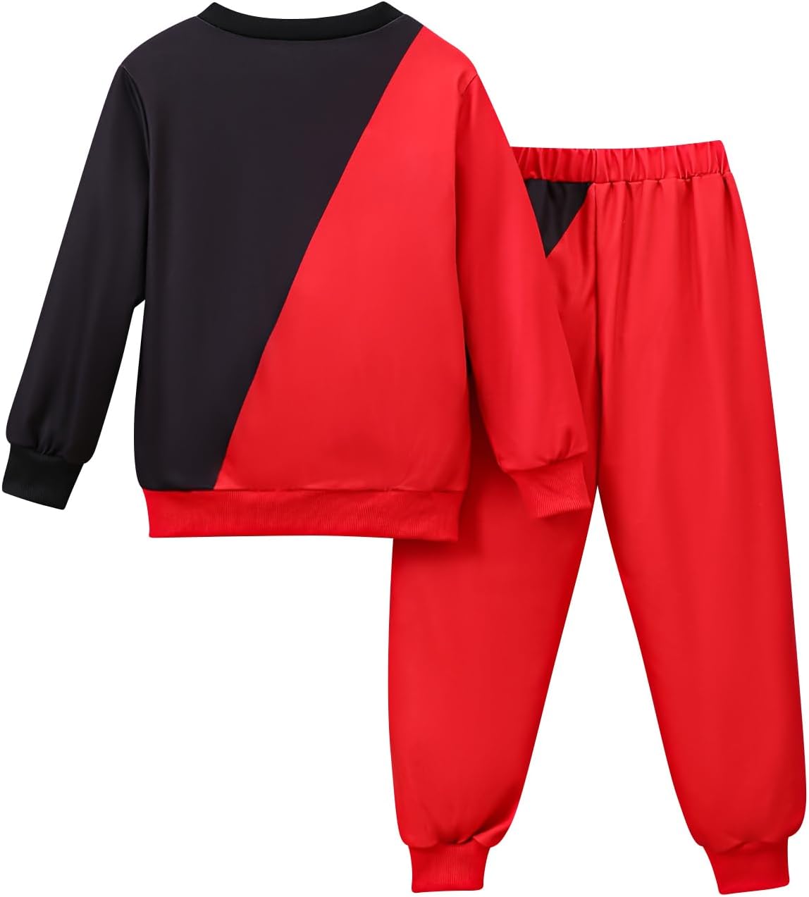 Boys 2 Piece Pants Set Long Sleeve Color Block Sweatshirt Pullover Tops and Sweat Pants Fall Winter Outfits 4-12Y - Image 2