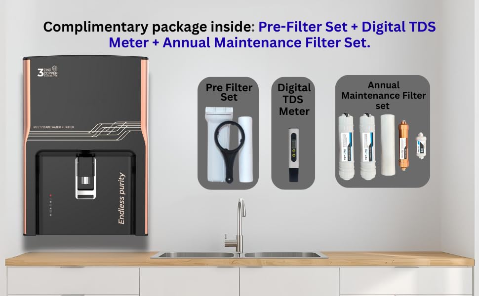 Image of AquaUltra 9L RO+UV Water Purifier | Copper+Zinc+Alkaline 6-Stage Filtration | BIS Approved | Mineral Water Filter for Home, Office & Kitchen Use | Suits with Modular Kitchens
