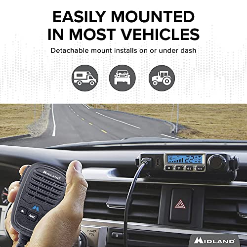 Midland - Mxt115, 15 Watt Gmrs Micromobile Two-Way Radio - 8 Repeater Channels, 142 Privacy Codes, Noaa Weather Scan + Alert & External Magnetic Mount Antenna (Single Pack) (Black) #TOP2