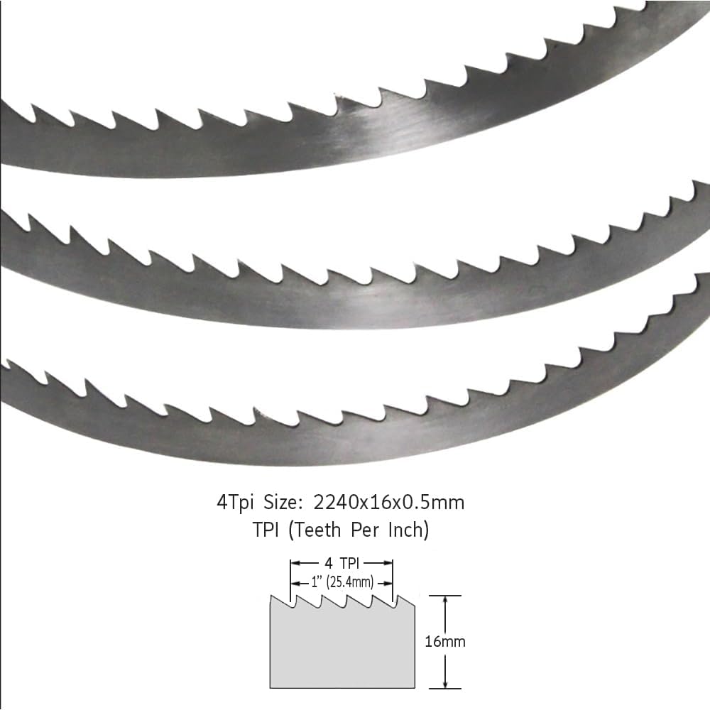 Lot de 3 Lames de Scie à Ruban 2240 x 16 x 0.5 mm 4 dents, Lames de Scie à Bois - Pour Bois Plastique