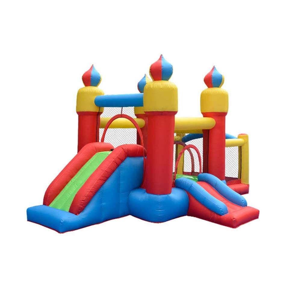 Castillo Hinchable, Parque acuático Inflable con Castillo Hinchable, trampolín y tobogán de PVC de 435 x 270 x 225 cm