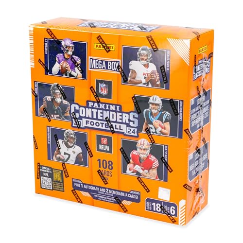 2024–25 Panini Contenders NFL Football Mega Box – Official Trading Cards – Rookie Ticket Autographs, Parallels & Inserts – Sealed Retail Box