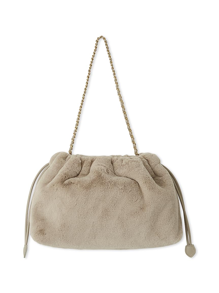 ミラオーウェンファー ハンドバッグ ベージュ Amazon | [ミラオーウェン] チェーンショルダーファー巾着バッグ