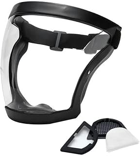 Géneric Face Shield | Reusable Full Face Protection Large Transparent Face Shield | Safety Industrial-Masks | Anti-Fog Full Faceshields Guard for Protection Eyes (Black)