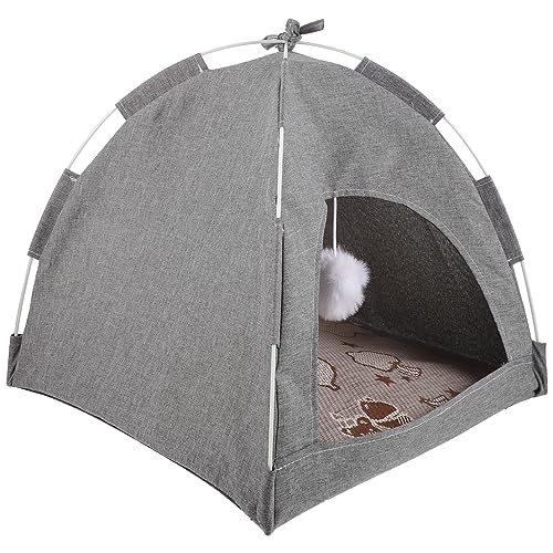 BESPORTBLE Carpa para Mascotas Carpa para Gatos al Aire Libre Cama de Gato decoración criadores Tipi Pet Shop Dog House Carpa Multiusos para Gato Perro Tienda de Descanso para Gatos paño Grey