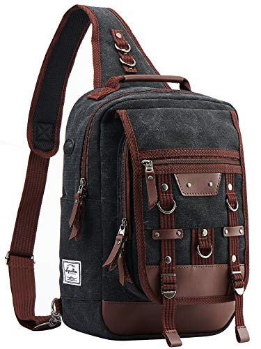 Canvas Shoulder Messenger Backpack Travel Rucksack Sling Bag Cross Body Messenger Bag