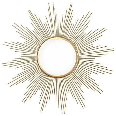 Cityelf 24'' Large Gold Sunburst Wall Mirror Boho Home Decor Round Wall Art Mirror for Living Room/Bedroom/Bathroom/Entryway Cover