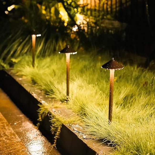 Pro Style Light Decorative Pathway Landscape Lights, 10W Low Voltage Path Yard Light 2700K Warm White, 1PK Aged Brass by Malibu 8308-9103-01