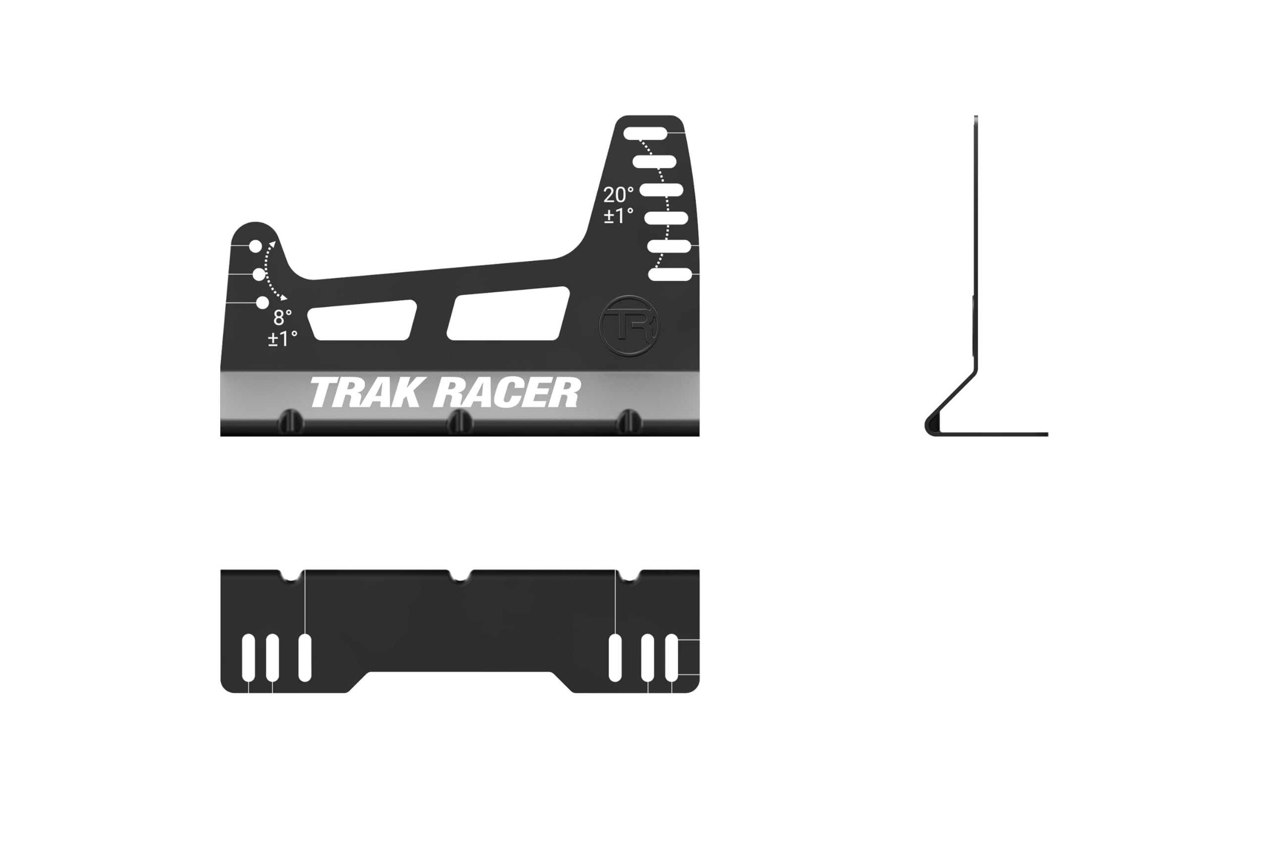 Trak Racer Support de siège surdimensionné pour GT Formula Support Universel pour sièges de simulateur de Course 18 réglages, Construction en Acier, revêtement en Poudre Noire