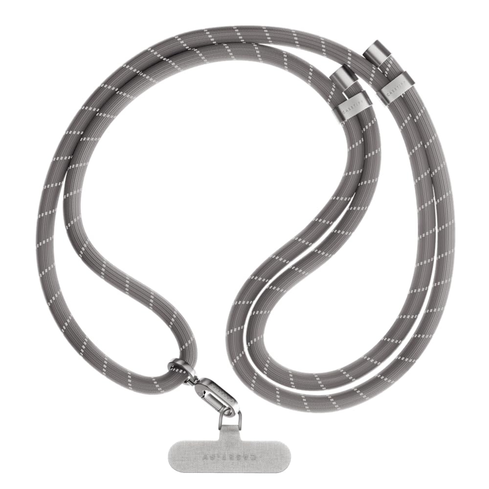 CASETiFY 8mm Rope Cross Body Strap with Card - Charcoal