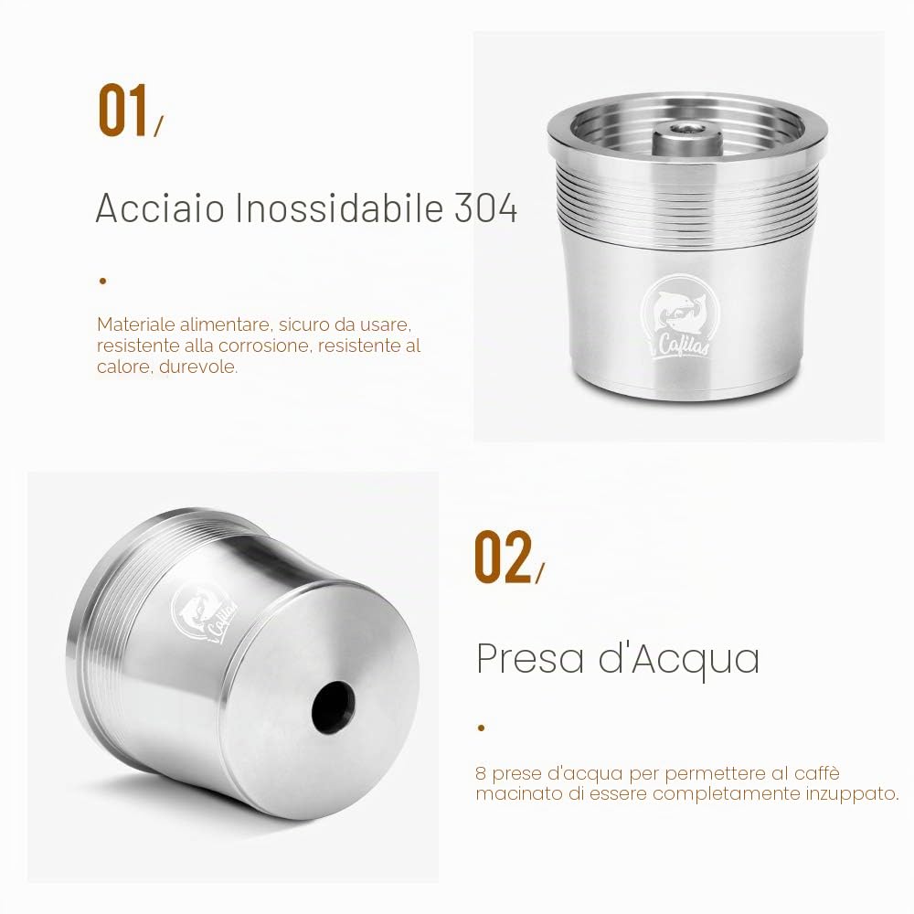 Riutilizzabile Capsula Compatibile con Illy,Capsula Ricaricabile caffè per ILLY,Capsule filtrante di Inossidabile per Macchina ILLY X9 X 8 X7.1 Y5 Y3 Y1.1 (capsule+tamper)