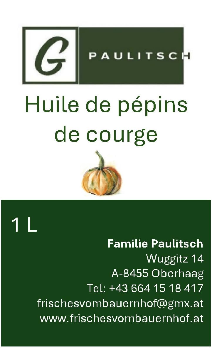 Huile de pépins de courge du sud de la Styrie, format : 3x250 ml, huile de pépins de courge de Styrie 100% pure, fraîche de la ferme, directement du magasin de la ferme