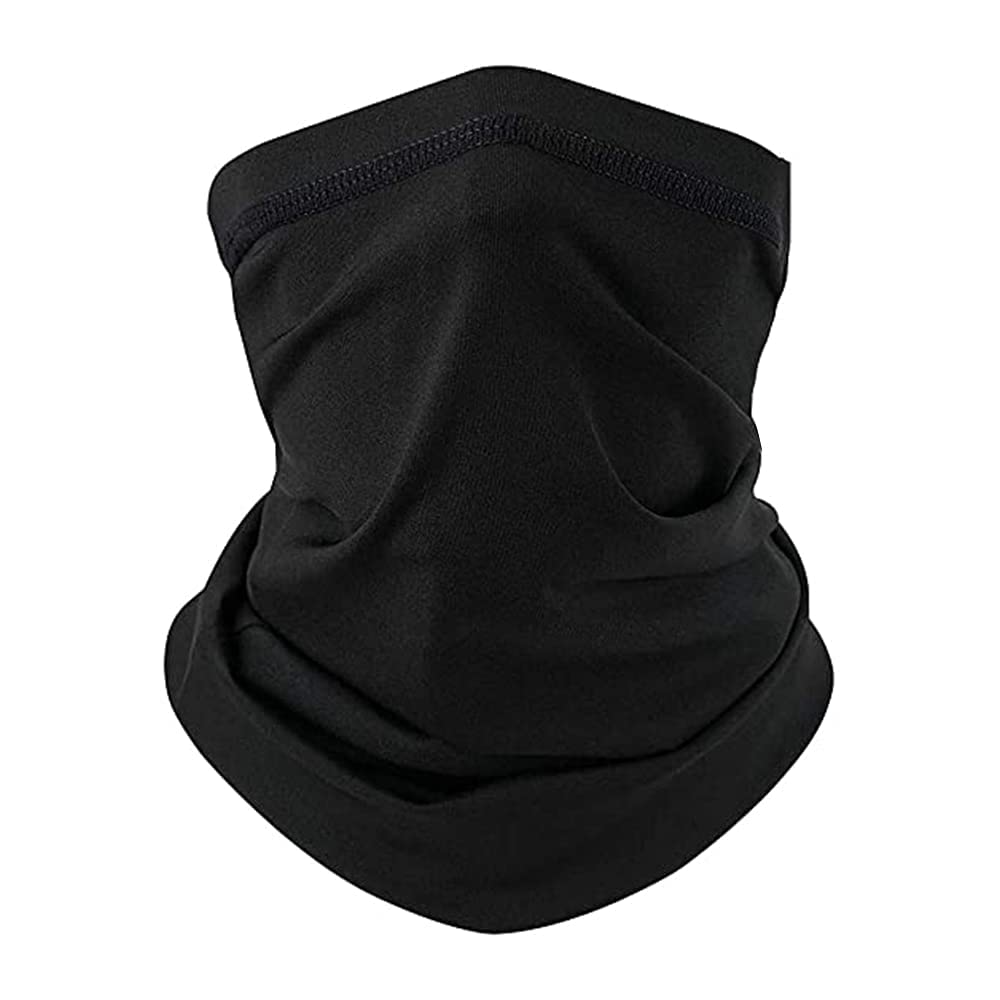 Men and Women Cotton Face Mask Sun and Dust Protection Face Scarf Bandana Sunscreen Balaclava for Outdoor Biker Hiking Fishing Black 1 PCS