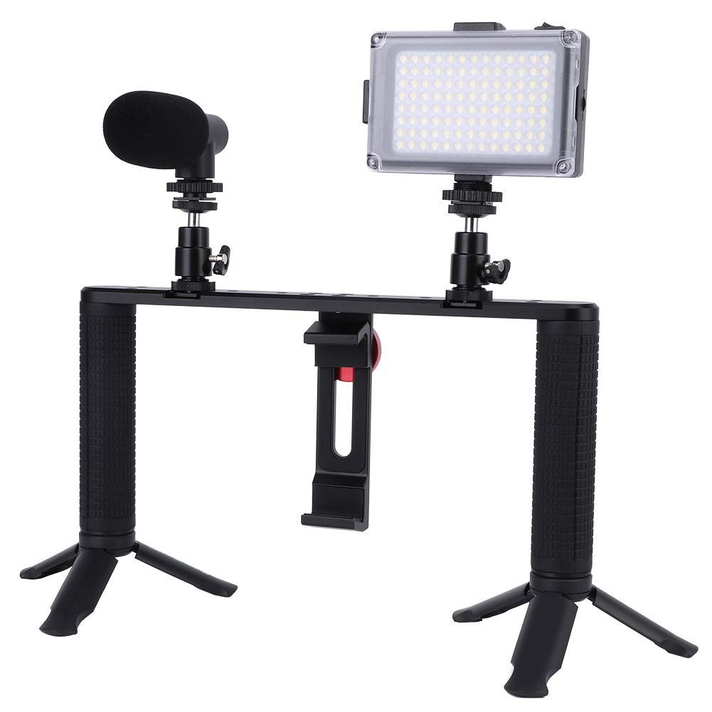 Kit de Jaula para Teléfono Móvil en Vivo de Aleación de Aluminio con Micrófono para Fotografía Profesional y Grabación de Vídeos, 855 G, Ancho de Sujeción para Teléfono Móvil de 1,97 a 3,74