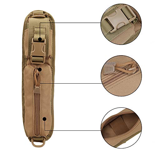 XTACER Shoulder Strap Pouch Tactical Increase Storage Pouch Accessory Hunting Tools Bag for Molle Backpack Strap (Tan (2-Pack))