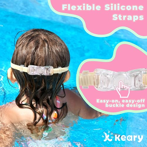 Image of Keary 2 Pack Kids Swim Goggles for 3-15 UV Protection Anti-Fog Pool Water Swimming Goggles for Boys Girls Youth Toddler
