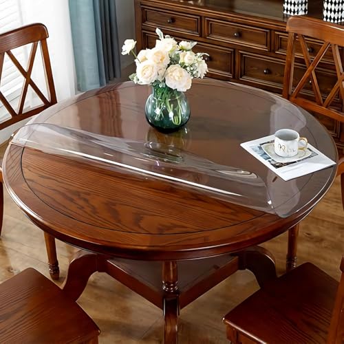Godamiu ���� �e�[�u���N���X �~�` �e�[�u���}�b�g ���� 3mm�� �~�` ���a150cm �r�j�[���V�[�g PVC �ی^ �e�[�u���N���X ���� ���� �e�[�u���}�b�g �h���ϖ��ϔM �������ȒP