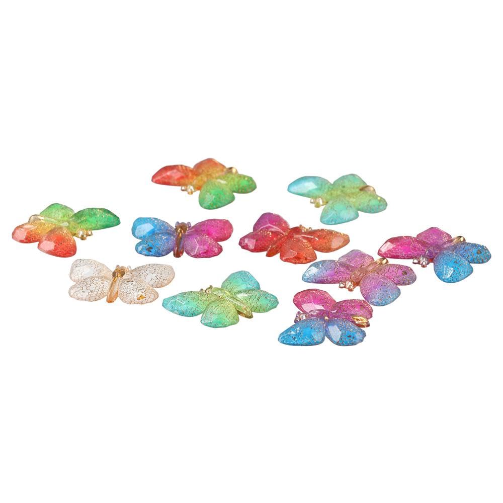 YYlingx 20Pcs Colorful Butterfly Shape Charms, Acrylic Cute Butterfly Embellishments for Scrapbooking,DIY Crafts - Image 3