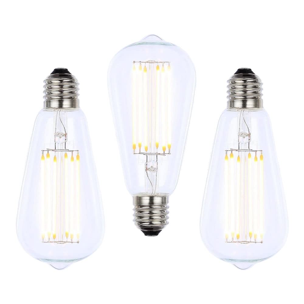 Litecraft Clear Light Bulb 6 Watt E27 Edison Screw Led Filament Teardrop Fitting In - 3 Pack