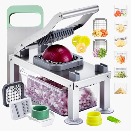 VEVOR Vegetable Chopper Mandoline Slicer, All-in-1 Food Veggie Cutter with 9 Stainless Steel Blades...