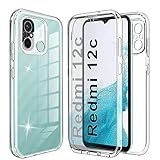 Yutwo Funda para Xiaomi Redmi 12C Carcasa Antigolpes 360 Grados Protección con Protector de Pantalla Integrado Robusto Doble Cara Ultrafina Transparente Case Carcasa para Redmi 12C/Redmi 11A - Clear