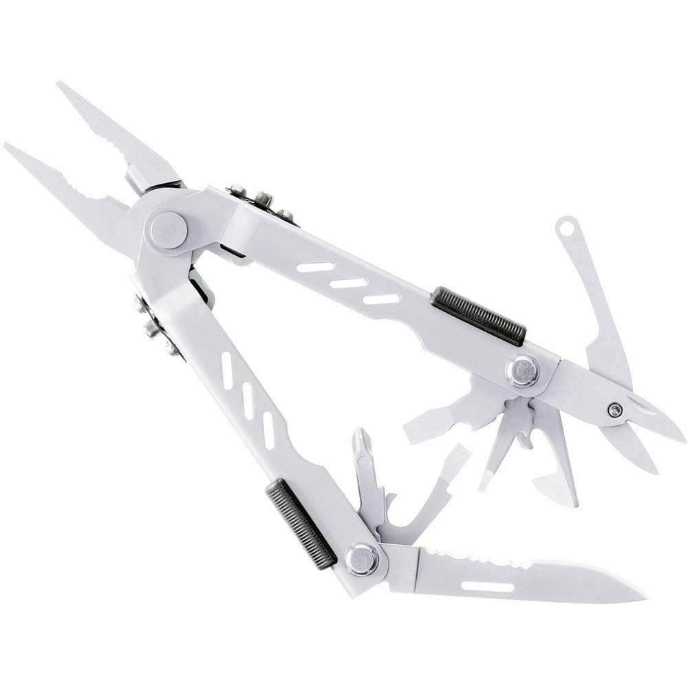 Gear 05500N Multitool Multi-Plier MP400 Compact Sport, Stainless | 12-in-1 pocket multitool, needle-nose pliers, knife, file, screwdrivers, camping, EDC, stainless steel, belt sheath included