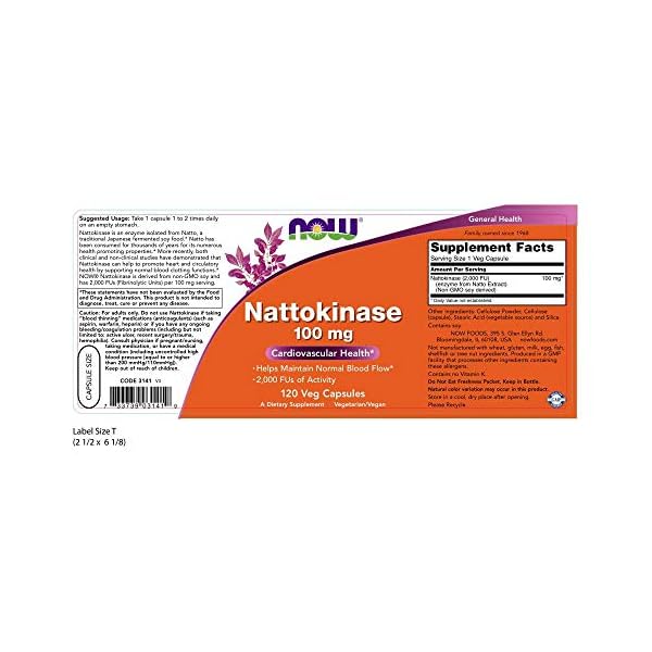 NOW-Supplements-Nattokinase-100-mg-from-Non-GMO-Soy-with-2000-FUs-of-Activity-120-Veg-Capsules NOW Supplements, Nattokinase 100 mg (from Non-GMO Soy) with 2,000 FUs of Activity, 120 Veg Capsules