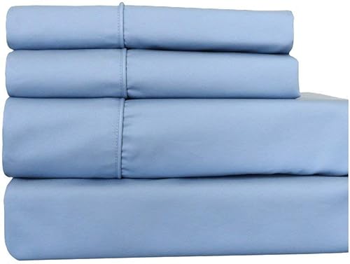 Miniatura 2 de Royal Hotel - Sábanas de 650 hilos, antiarrugas, bolsillo profundo, mezcla de algodón, de satén, hipoalergénicas, Algodón, Azul, Completo