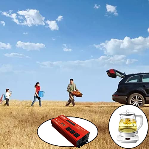800W Modified Sine Wave Power Inverter,Peak 1600 Watt, Car 12V Dc To 110V Ac Converter 4X2.4A Usb Ports Car Charger With 1 Cigarette Lighter Ports,Lcd Digital Display Movffggrm #TOP5