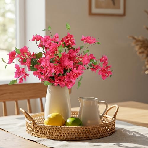Image of Decor & More 2 PCS Artificial Flowers Bunch - Realistic Silk Bougainvillea Long Stem Artificial Flower Bunch Without Pot | Artificial Flower for Decoration | (Without Pot)