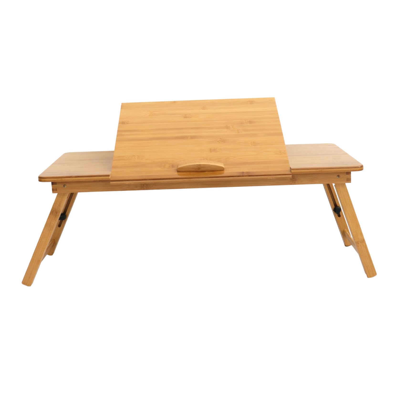 VILLCASE Folding Laptop Desk Bed Foldable Table Collapsible Study Table Bamboo Desk Sturdy Build Bedroom Natural Bamboo Breakfast Tray Safe Notebook Stand
