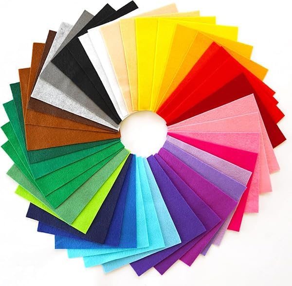 DIYR 40 Pcs Colored Felt Fabric Sheets 6 x 6 in, DIY Craft Sewing...