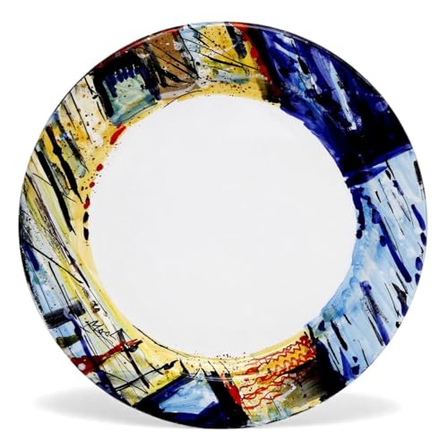 Plato ensalada cerámico pintado a mano 12.5 in miniatura 1