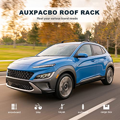 Auxpacbo Upgraded Lockable Cross Bar Fit For Hyundai Kona 2018 2019 2020 2021 2022 2023 2024 Anti-Theft Roof Rack Rail Crossbars Luggage Rack Cargo Bar #TOP2