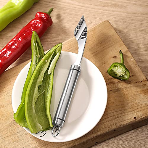 6 Pack Stainless Steel Kitchen Corer Tool Fruit And Vegetable Corer Set For Cherry Pitter Strawberry Jalapeno Corer Tomato Vegetable Corer Tool #TOP4