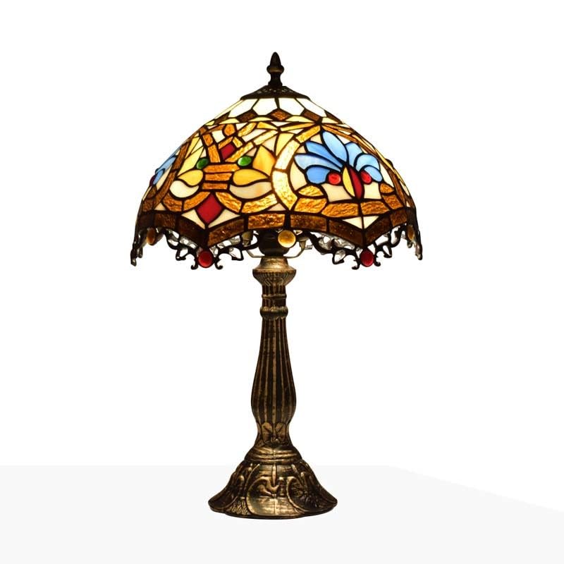 B·LED BARCELONA LED - Lámpara de mesa inspiración Tiffany con mosaico floral en cristal