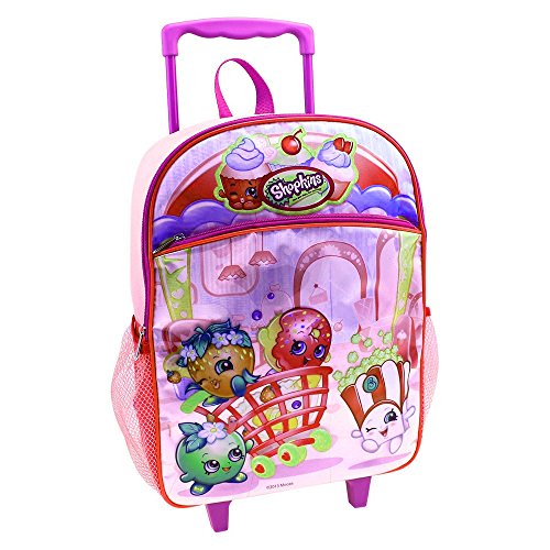 Shopkins Girls Rolling Backpack, Pink 
