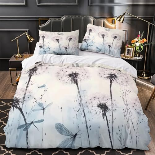 Parure de lit pissenlit 3D microfibre douce housse de couette
