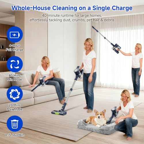 Image of Cordless Vacuum Cleaner 30KPa, 6-in-1 Rechargeable Stick Vacuum