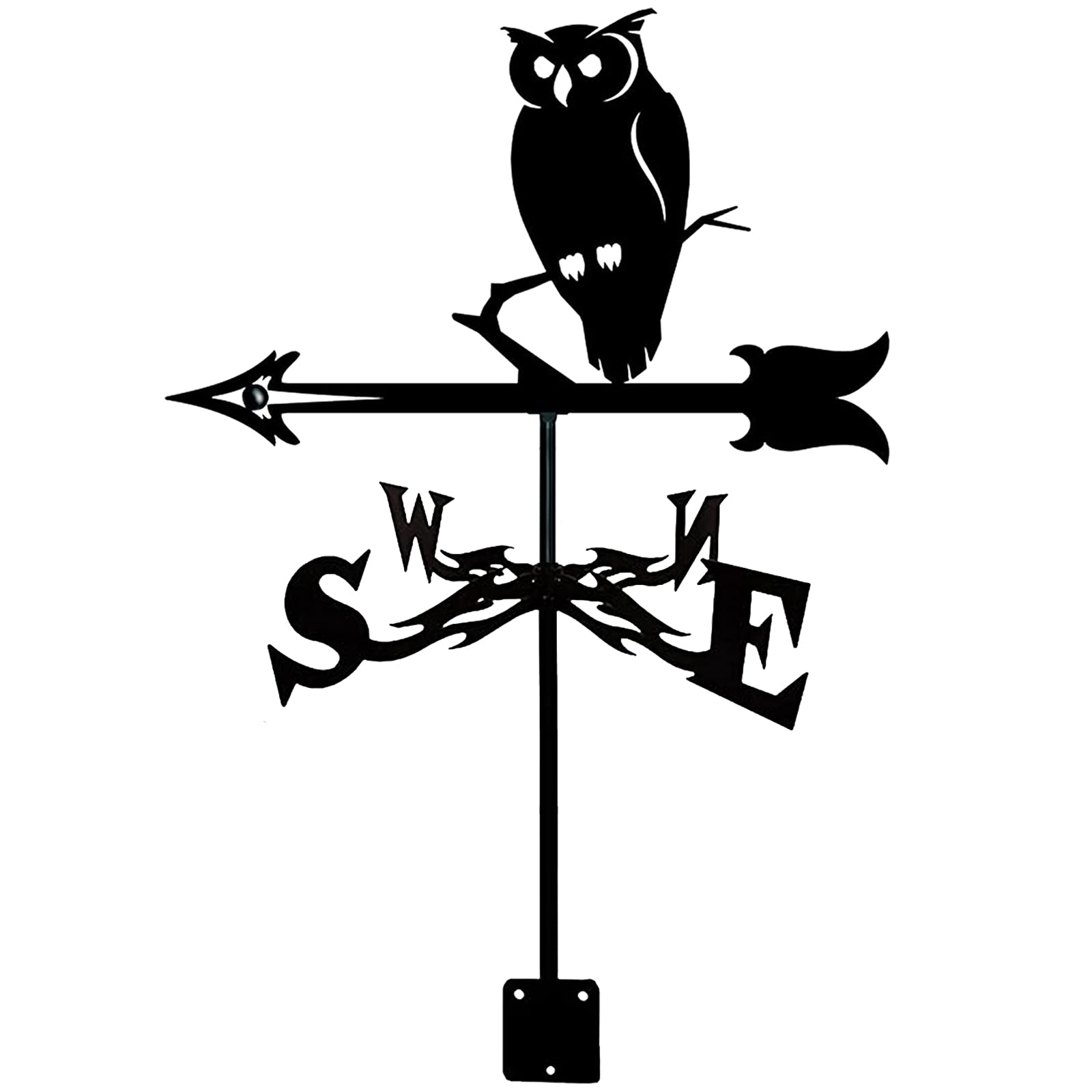 TAXXII Weather Vane Weathervanes Professional Measuring Tools Stainless Steel Wind Direction Indicator Retro Farm Scene Garden Stake Weathercock-Owl 3