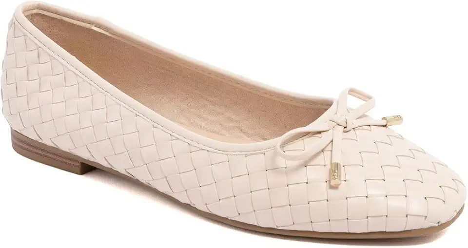 Sapatilhas femininas de balé Samera – Sapatos sociais confortáveis de bico quadrado com detalhe de laço e palmilha de espuma viscoelástica para trabalho, escritório ou uso casual