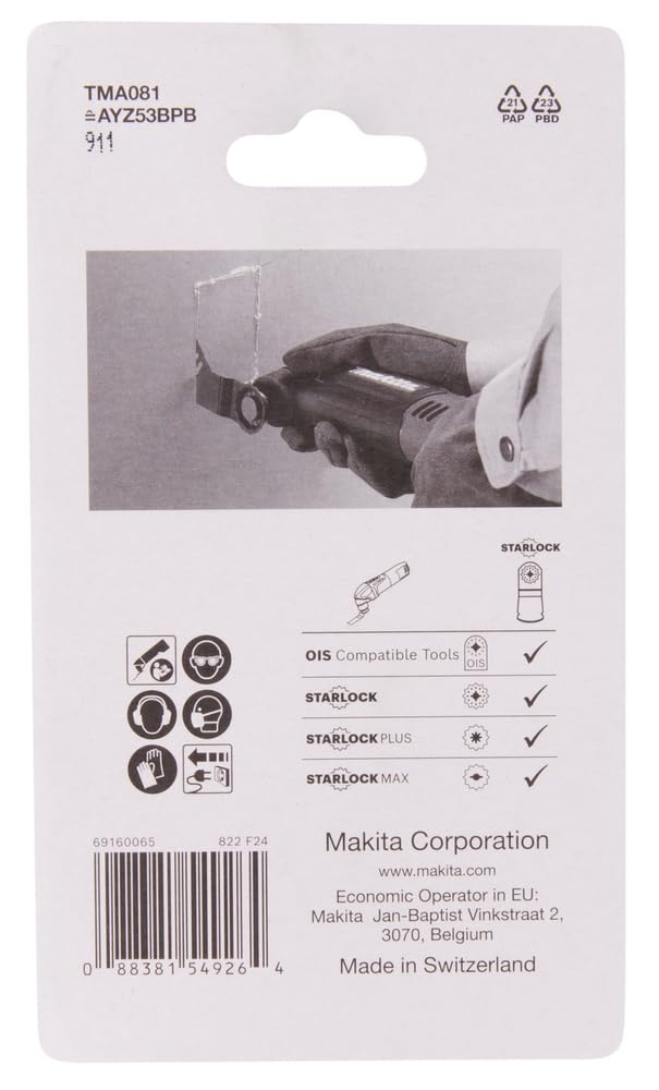 Makita B-69777 Multi-Tool Starlock Plunge Saw TMA081, Black - Image 4