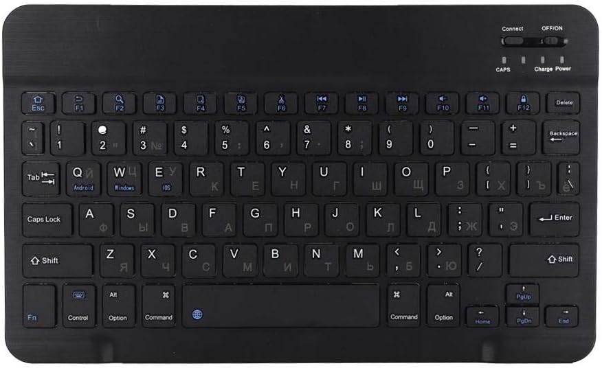 Tosuny USB Keyboard with Russian English, 80 Keyboard 10.1" Bluetooth Keyboard, Lightweight, Waterproof, Dustproof Slim Ultra Wide Wireless Keyboard